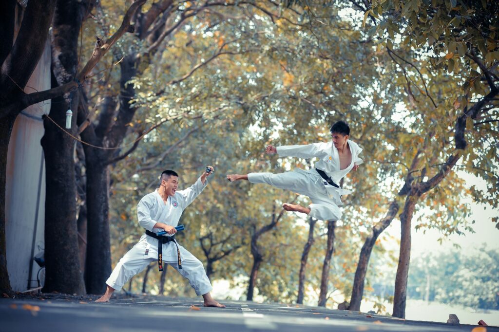srfuteez9bm - Schools out for summer two men performing karate near trees during daytime